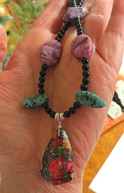 sea sediment jasper statement gemstone necklace variety gemstones