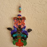 multicolored quilled hamsa wall art evil eye