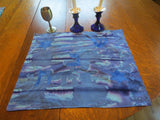 Batik Blue Purples Challah cover Shabbat Hebrew