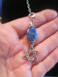 star of david with beautiful gemstone pendant all sterling silver sodalite