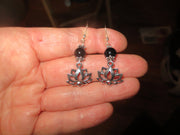 lotus flower silver earrings plain or with gemstones