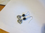 lotus flower silver earrings plain or with gemstones