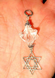 star of david beautiful merkaba gemstone pendant all sterling silver clear quartz