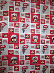 ohio state university cotton fabric by the half yard ncca college team buckeye