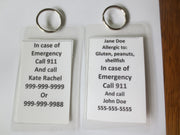 medical alert tag epipen ® auto-injector (epinephrine) inside laminated tag personalize