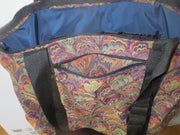 elegant fans tapestry tote bag adjustable handles weather proof zippered compartments