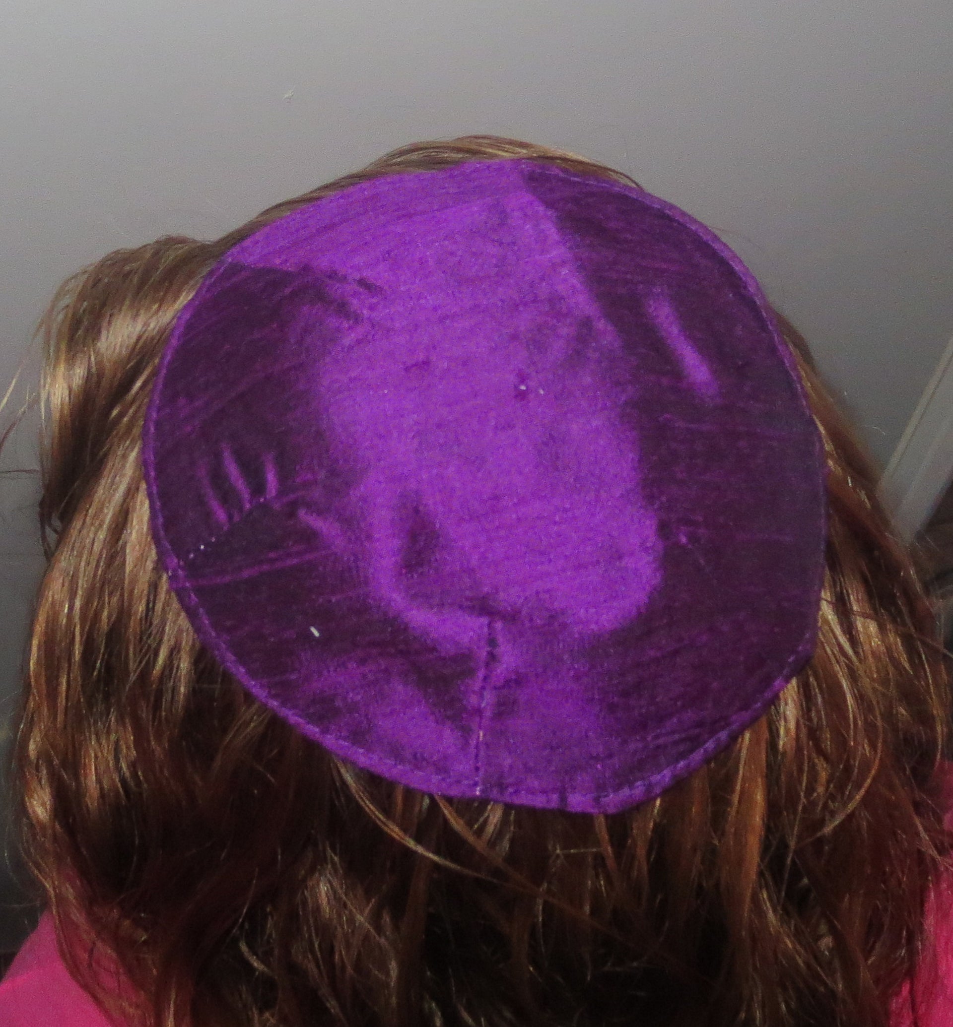 silk small kippah purple