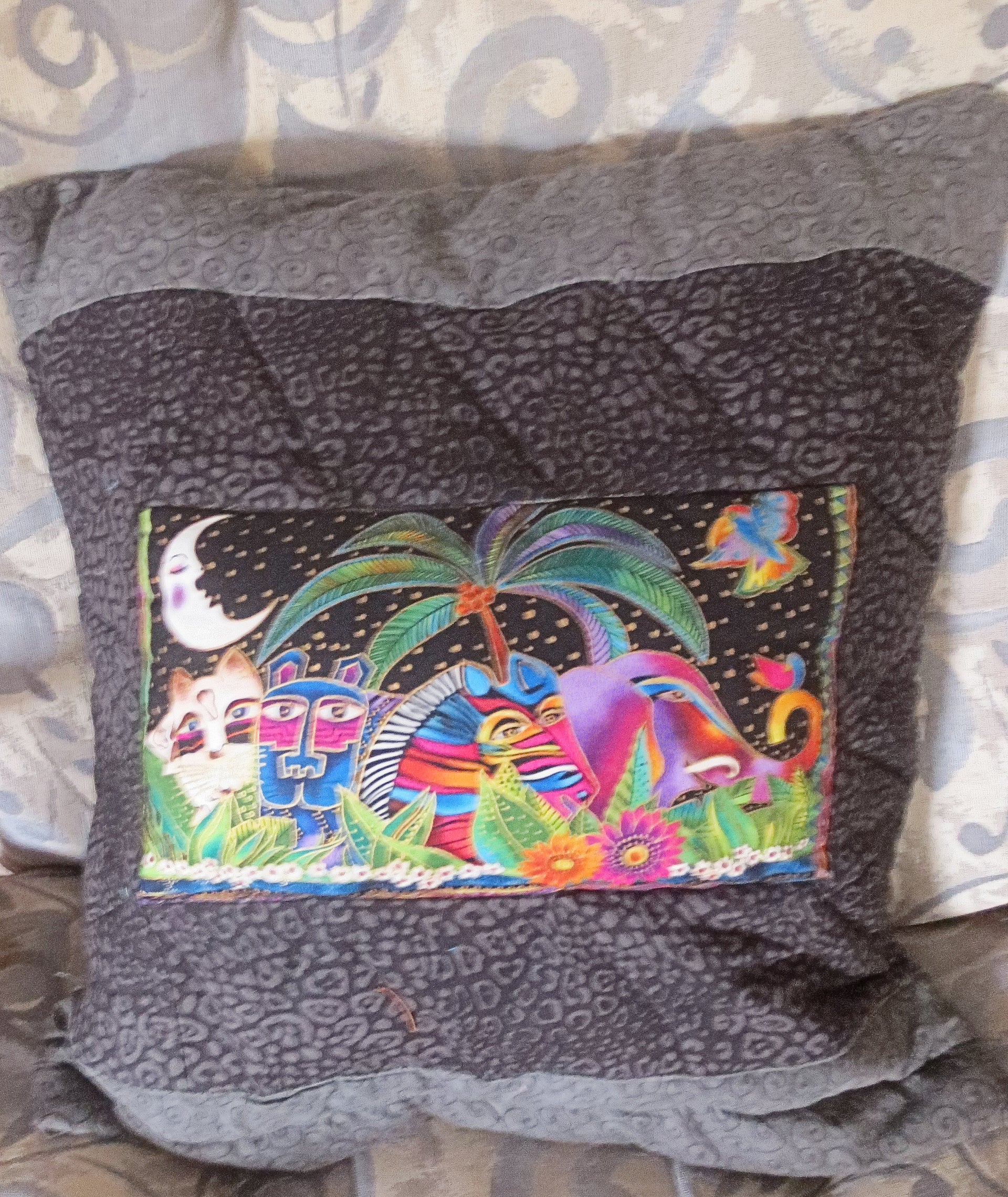 quilted jungle animals pillows