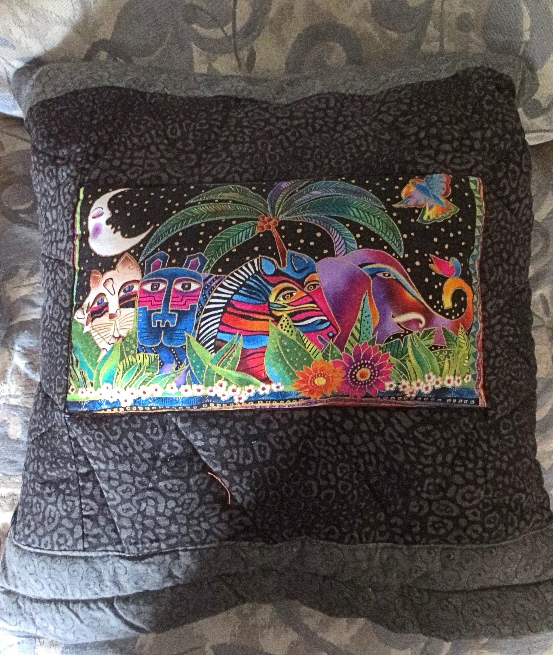 quilted jungle animals pillows