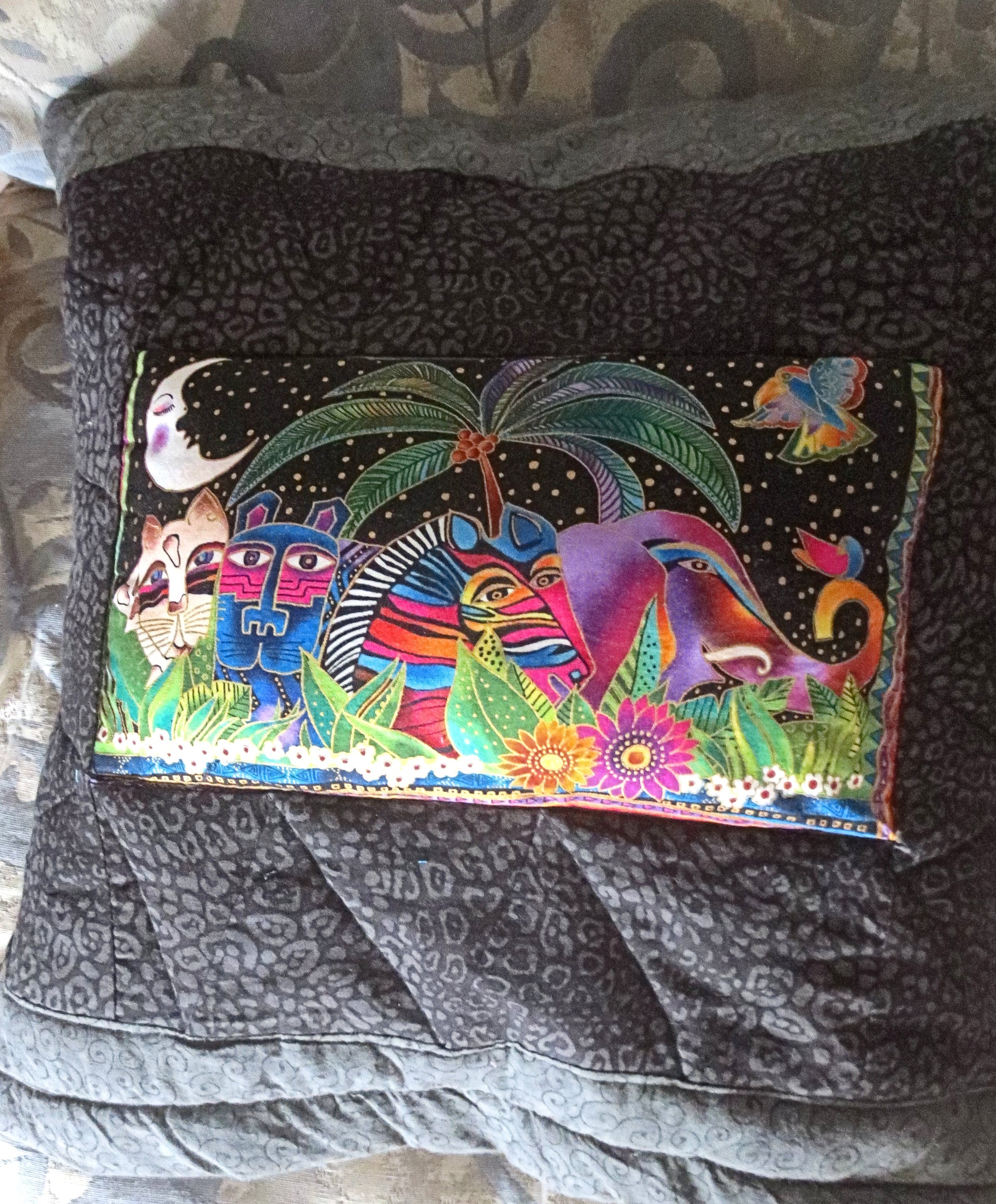 quilted jungle animals pillows