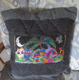 quilted jungle animals pillows black with multiple animals