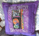 quilted jungle animals pillows purple with sun lion zebras