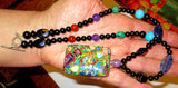 sea sediment jasper statement gemstone necklace chakra colors