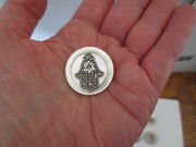 pin or brooch judaica charm mother of pearl button