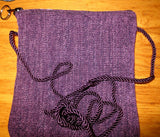 tapestry cross body purse --just the essentials tapestry purse -- mini wallet inside + phone slot --sling cross body waist wear purple chenille weave