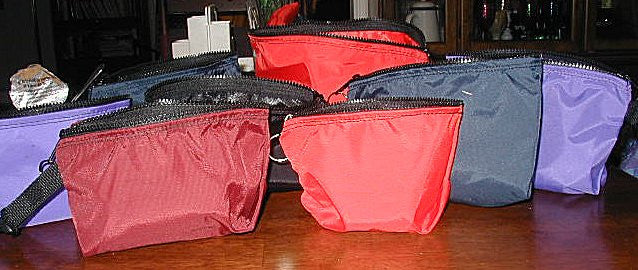 nylon zippered gusset pouches 3 sizes  small, medium and large options to add