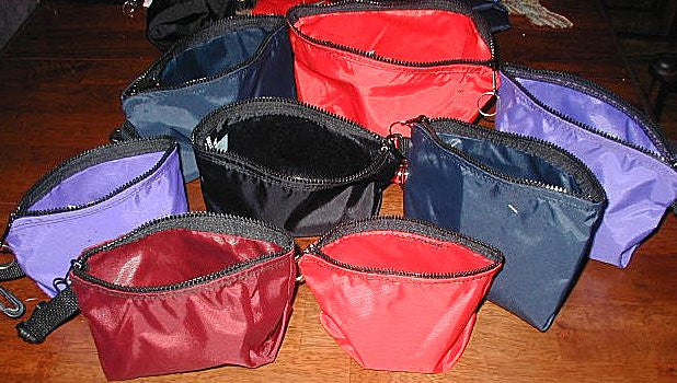 nylon zippered gusset pouches 3 sizes  small, medium and large options to add