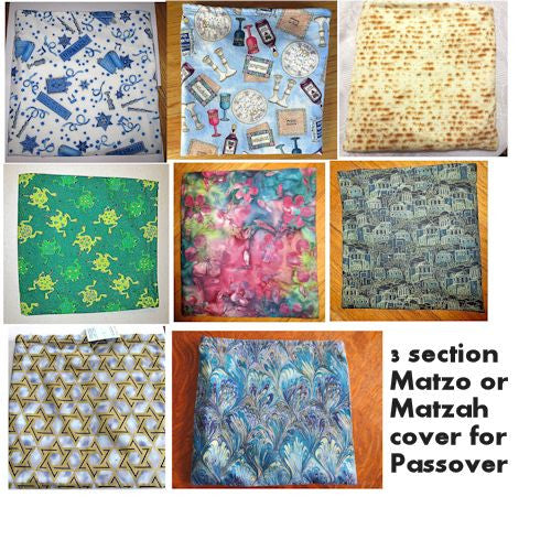 matzoh case holder with three sections for a beautiful seder table --- holds standard matzos