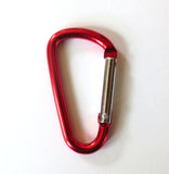 carabiner to add to epi pen case, zippered pouches red