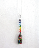 chakra beautiful sea sediment jasper long gemstone pendant