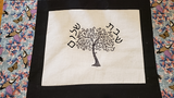 humming birds, butterflies embroidered tree of life challah cover
