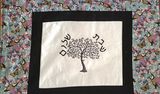 humming birds, butterflies embroidered tree of life challah cover