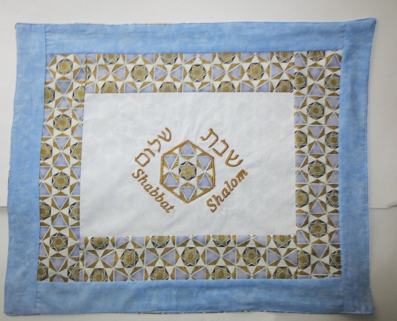 modern challah cover golden stars of david shabbat shalom hebrew reversible for yom tov