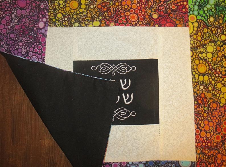 challah cover bursting with color shabbat shalom effervescence robert kaufman fabric