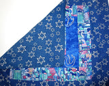 quilted log cabin style challah cover hand embroidered shabbat shalom