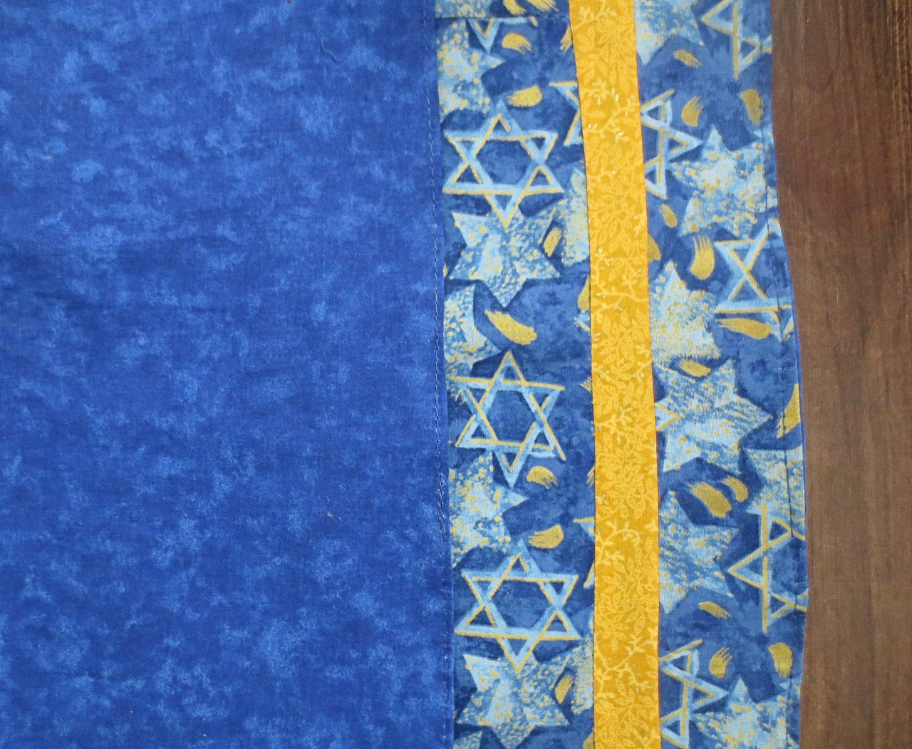 challah cover for jewish high holidays shofar shannah tova gold and blue stars of david