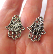 cufflinks sterling silver plated charms and components hamsa with star of david