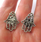 cufflinks sterling silver plated charms and components hamsa with star of david