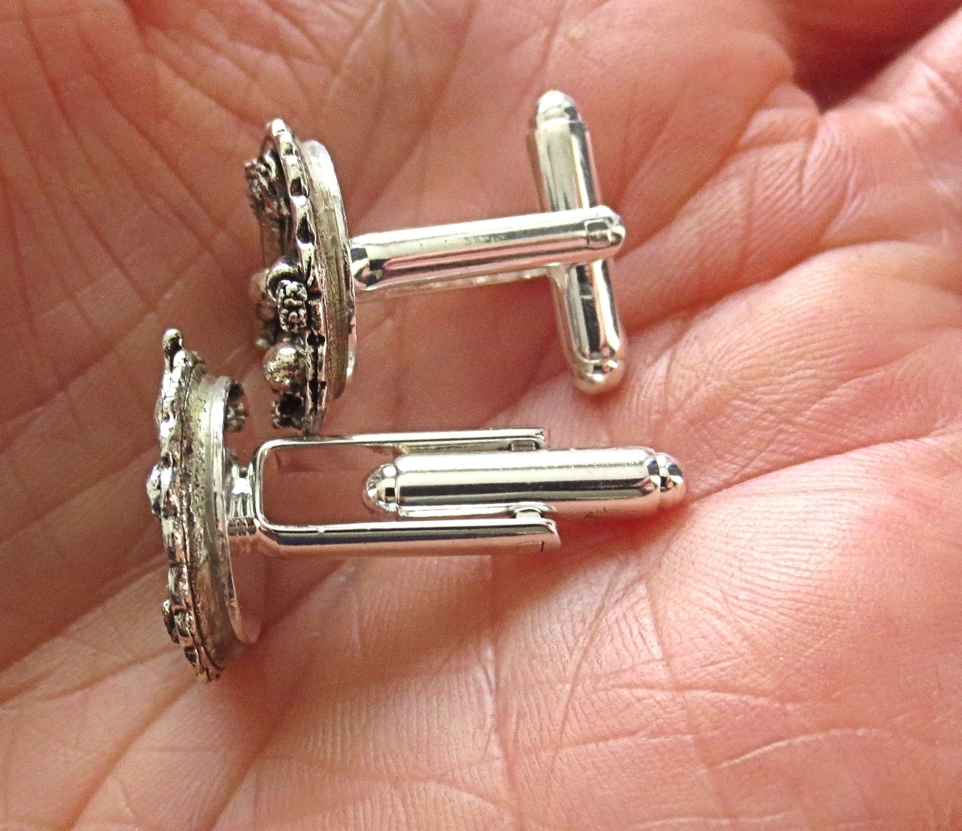 cufflinks sterling silver plated charms and components