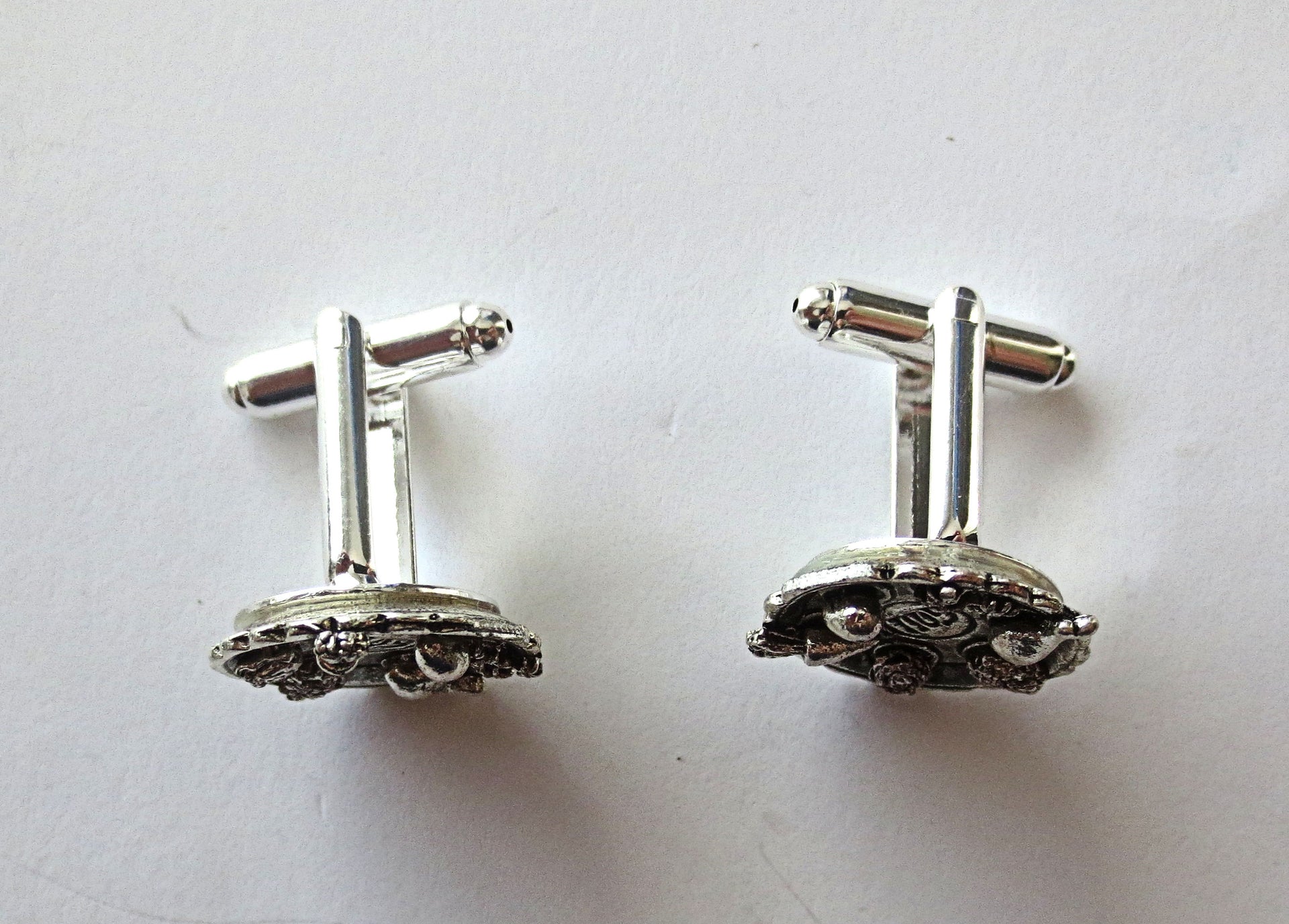 cufflinks sterling silver plated charms and components