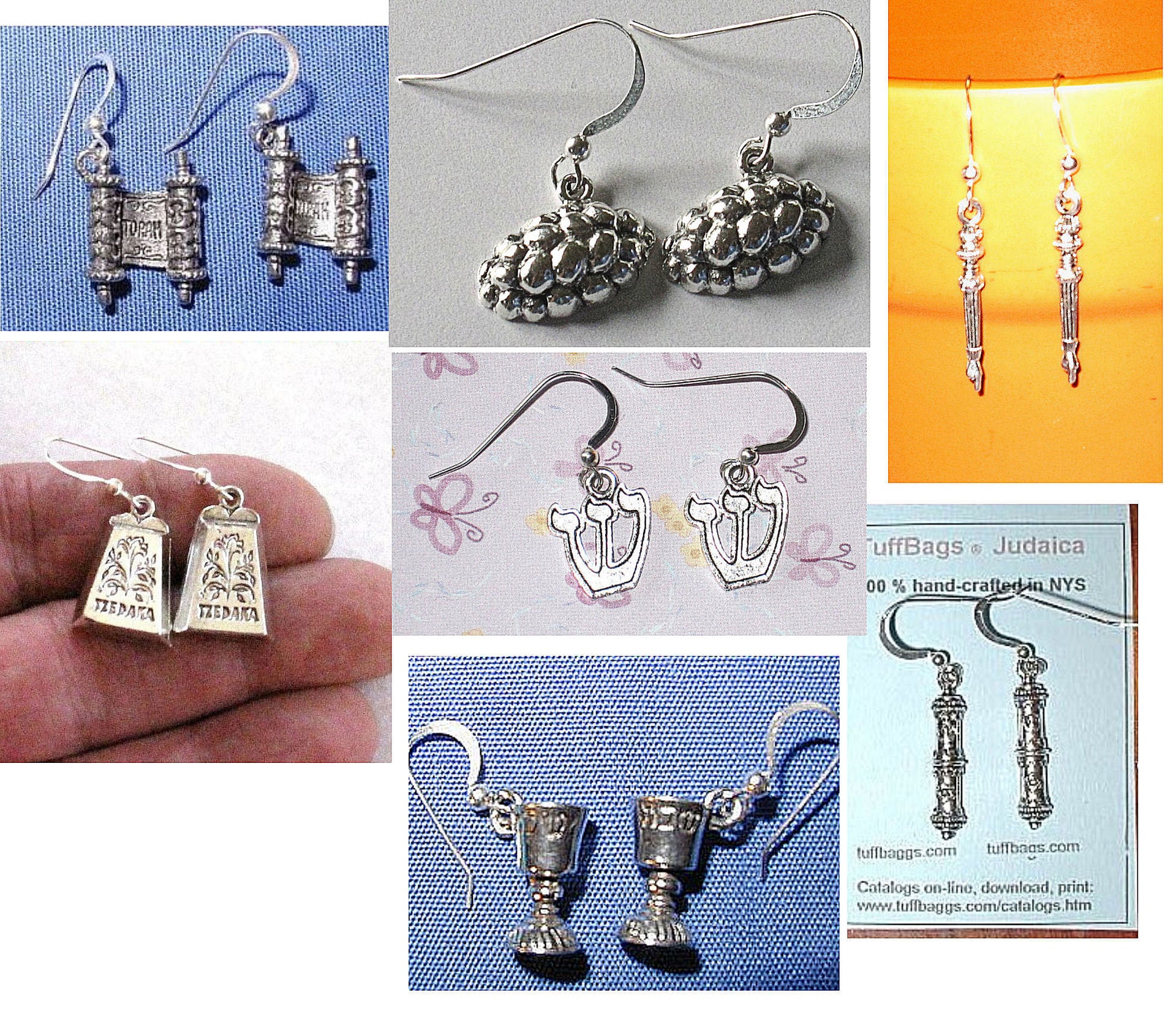 everyday judaica and shabbat silver earrings