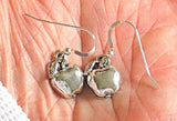 jewish high holiday silver earrings apples / sterling regular ear wires