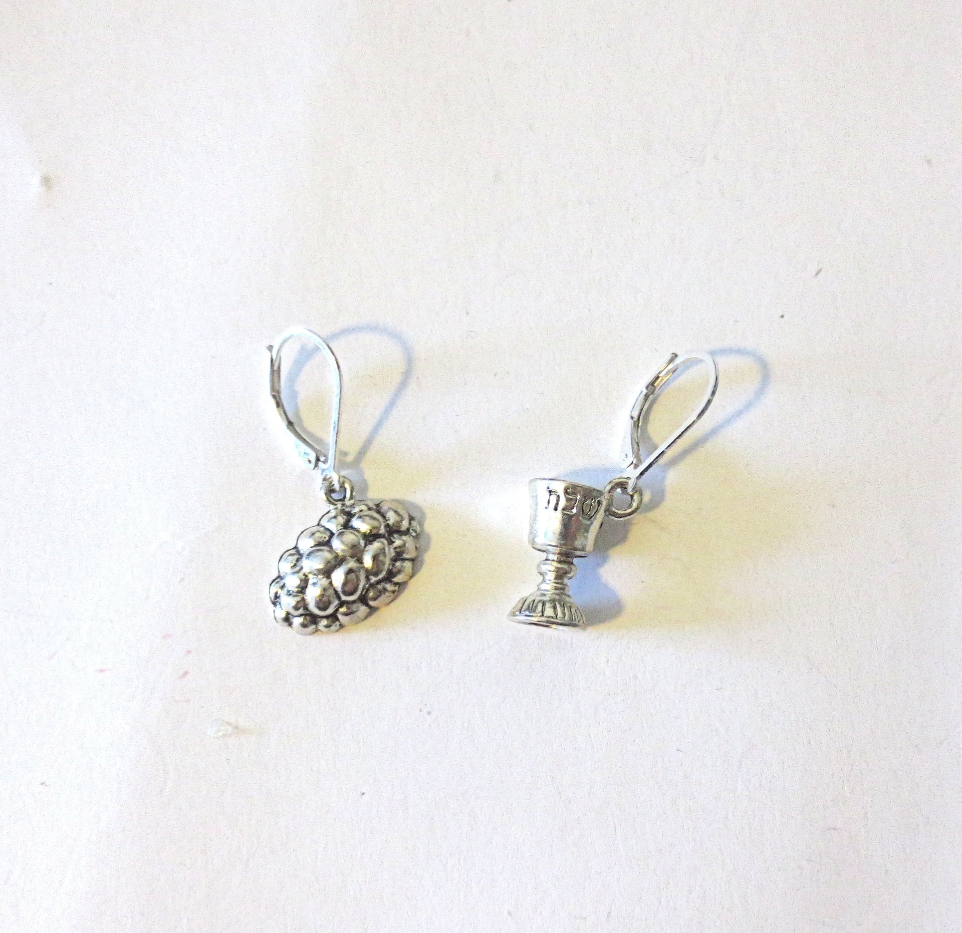 everyday judaica and shabbat silver earrings