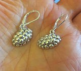 jewish high holiday silver earrings challah / sterling leverbacks