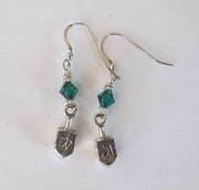 hanukkah or chanukah swarovski crystals silver earrings menorahs and dreidels sterling ear wires