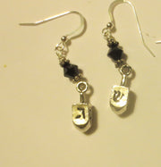 hanukkah or chanukah swarovski crystals silver earrings menorahs and dreidels sterling ear wires