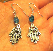 filagree hamsa earrings gemstones hand of fatima