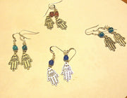 filagree hamsa earrings gemstones hand of fatima