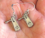 purim earrings groggers and hamentaschen groggers / sterling silver wires