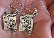 passover theme silver earrings