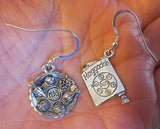 passover theme silver earrings one seder plate one haggadah / sterling silver wires