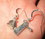 purim earrings groggers and hamentaschen one hamentashen one grogger / sterling silver wires