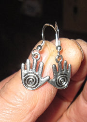 hamsa hand earrings  chamesh or hand of fatima silver charm jewelry