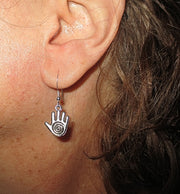 hamsa hand earrings  chamesh or hand of fatima silver charm jewelry