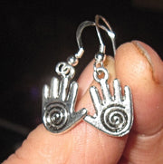 hamsa hand earrings  chamesh or hand of fatima silver charm jewelry