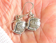jewish high holiday silver earrings honey pots / sterling regular ear wires